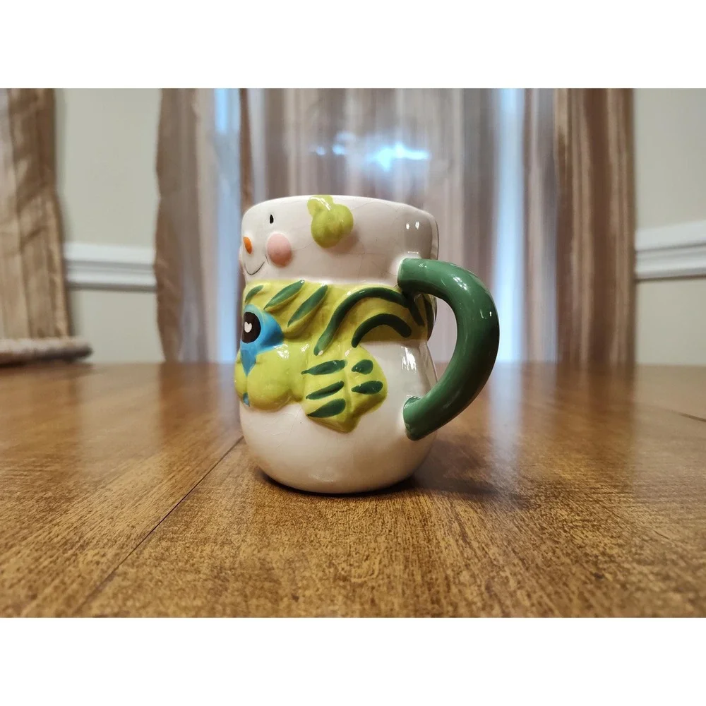 Snowman Coffee‎ Mug Christmas Tree Scented Candle Handmade 14 oz Christmas A57